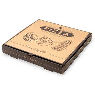 9" Printed Brown Pizza Boxes 1x80