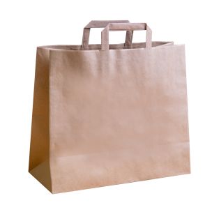 Jumbo Brown Paper Carrier Bags with Flat Handles (360x150x315mm) 1x125