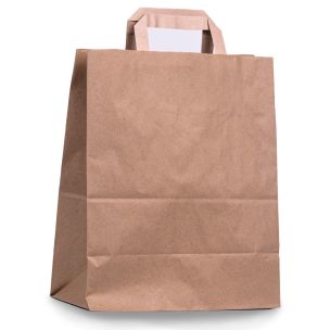 JJ Premium Large Brown Paper Carrier Bags with Flat Handles 1x250