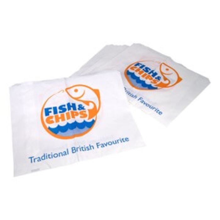 Fish & Chips Bleached Kraft Bags(outer wrap non-lined)(14"x11")-1x500