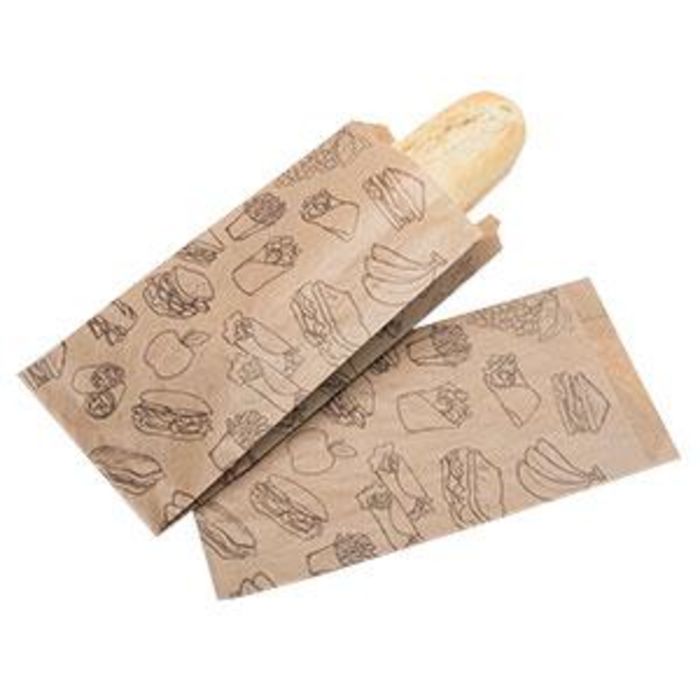 Small Brown Baguette Bags (120x50x250mm)-20x100