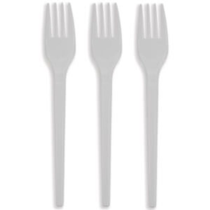 4Flame Standard-Weight Plastic Forks 10x100
