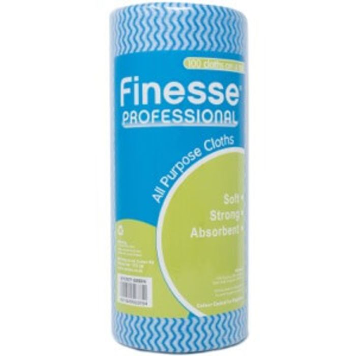 Finesse 100 All Purpose Cloth On A Roll Blue-1x1