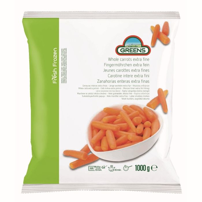 Greens Frozen Baby Carrots (Bags)-1x1kg