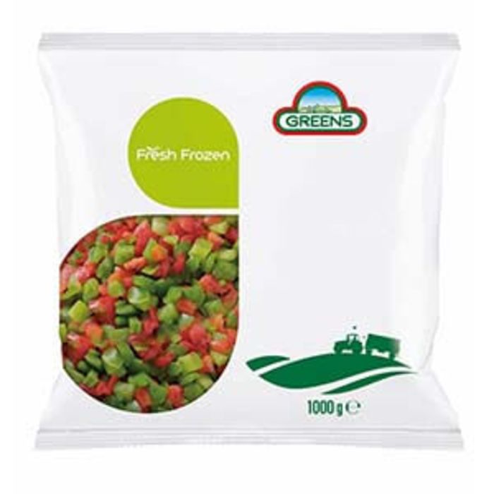 Greens Frozen Diced Peppers (Bags)-1x1kg