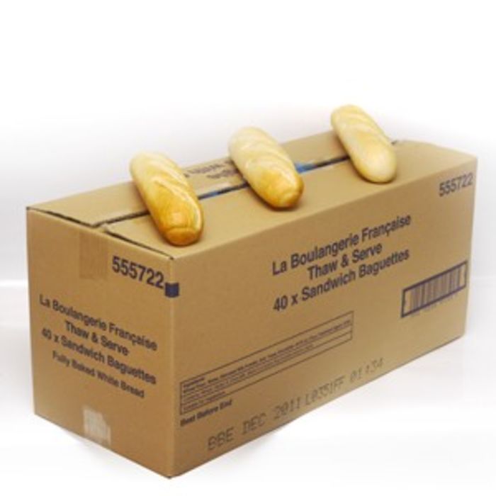 L.B.F Thaw & Serve Half Baguettes-(27cm)-40x130g