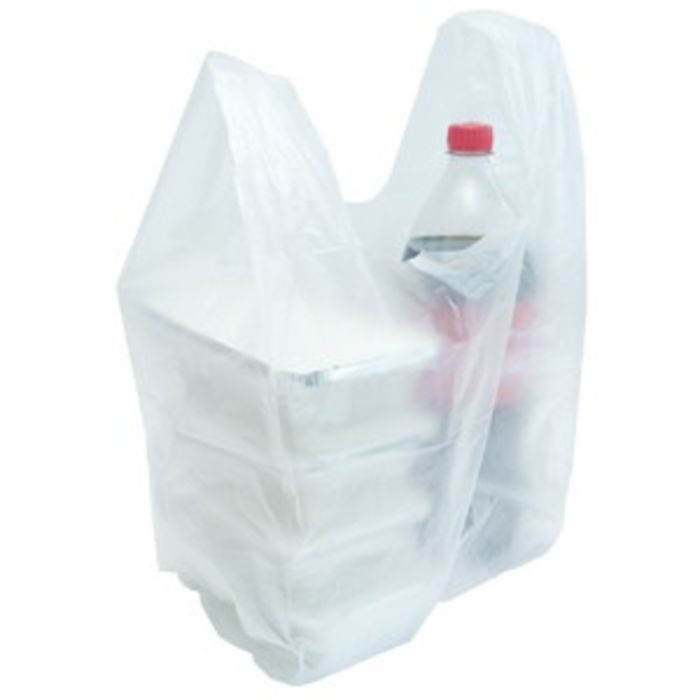 Volvox Medium HDPE Vest Clear Plastic Carrier Bags (275x465x495)– 1x2000