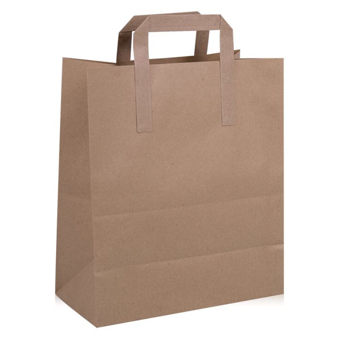 Jumbo Brown Paper Carrier Bags (320x170x350mm)-1x100