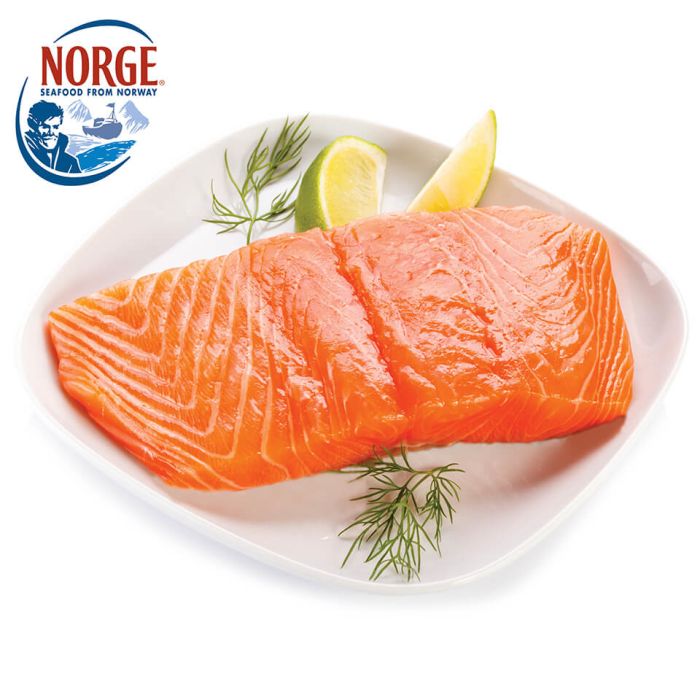 Frozen Norwegian Skinless & Boneless IQF Salmon Portions (5-6oz)-1x10