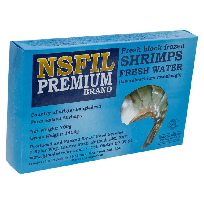 NSFIL Premium Raw Headless Shell on King Prawns (U5, 700g net)-6x1.4kg
