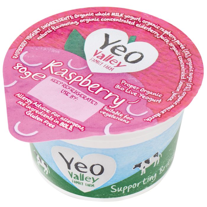 Organic Yeo Valley Raspberry Yoghurt-12x80g