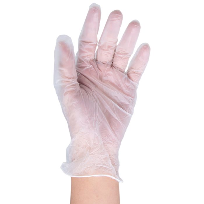 Disposable Clear Vinyl Gloves Medium-1x100