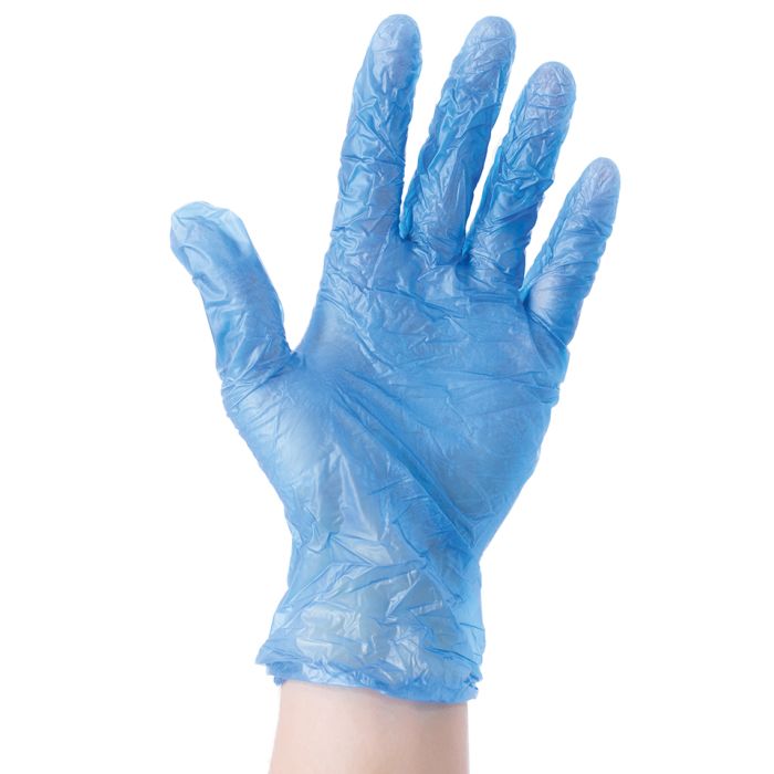 Disposable Blue Vinyl Gloves Medium-1x100