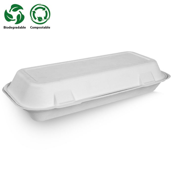 Enviroware White Bagasse Fish & Chip Box (334x152x69mm/13x6") (HBB90) 1x250