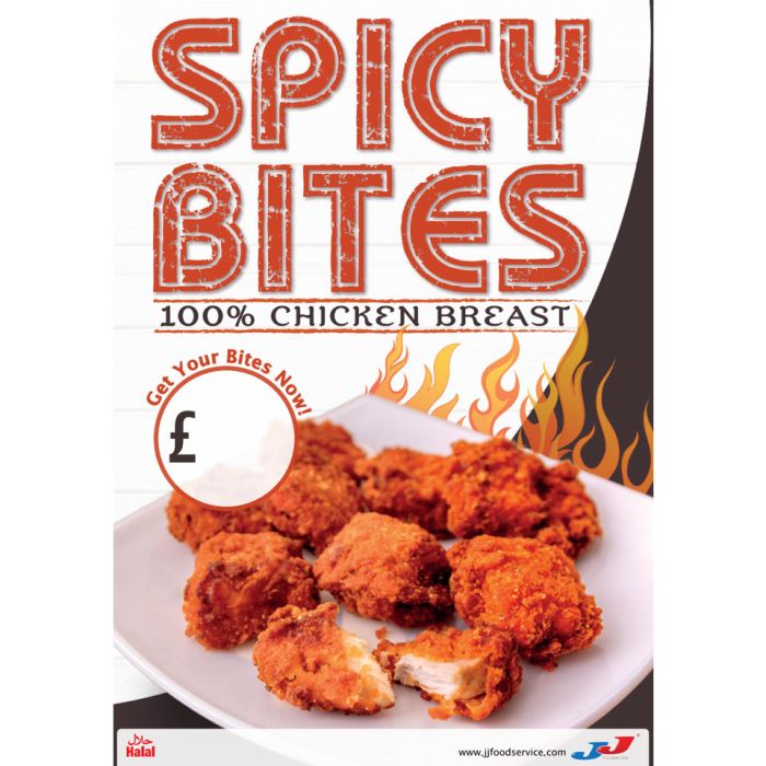 Spicy Bites 100% Chicken Breast Poster 1x1