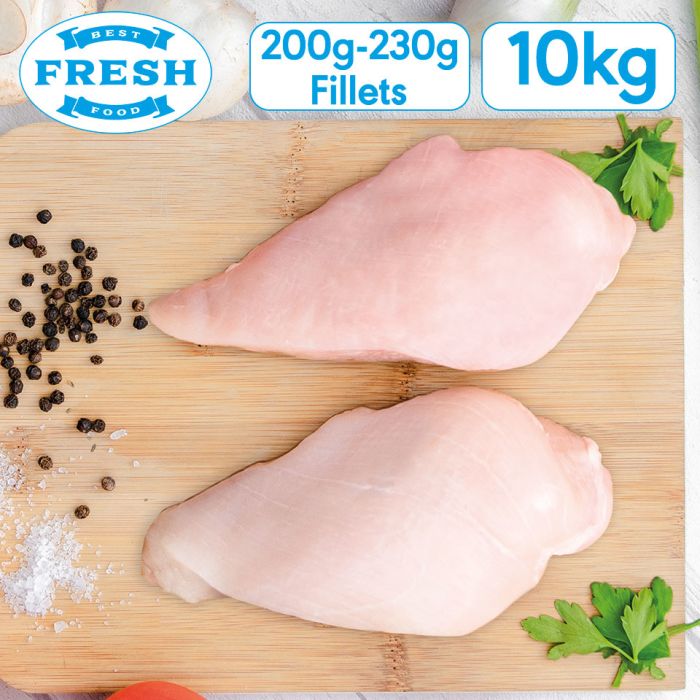 Fresh Halal Chicken Breast Fillets (200-230g)-2x5kg