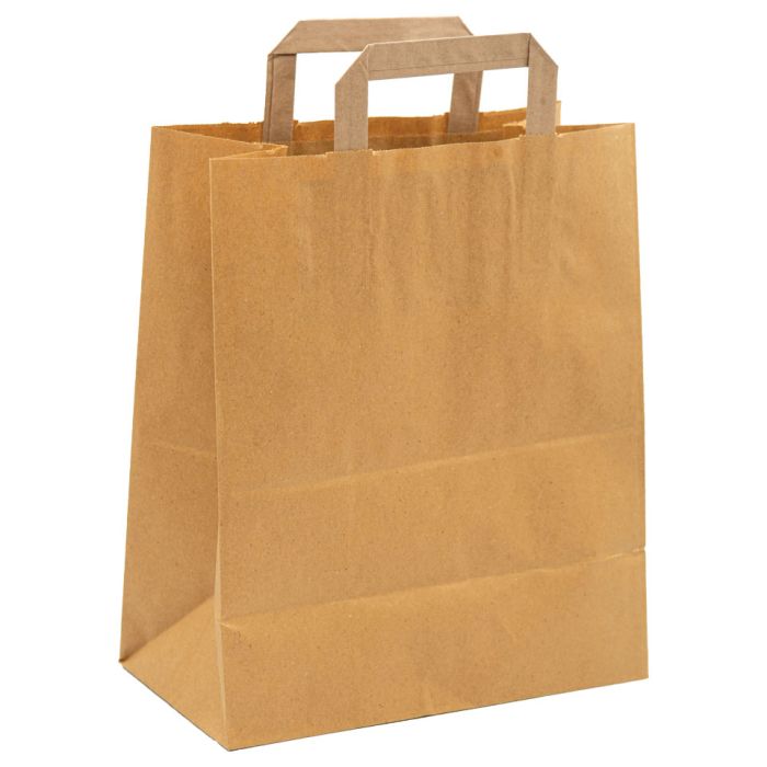 JJ Premium Large Brown Paper Carrier Bags (10"x5"x12")-1x225