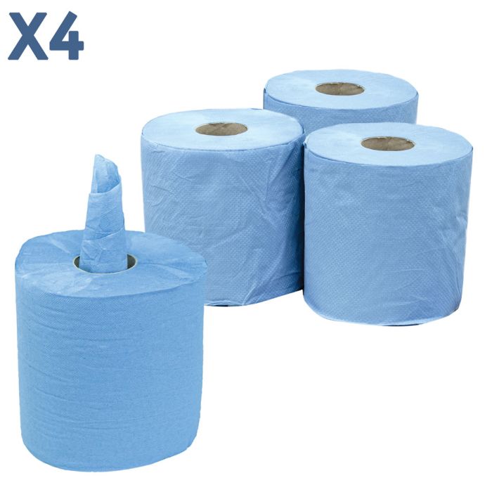 2 Ply Centrefeed Blue Rolls (20.7cmx110m)-1x4