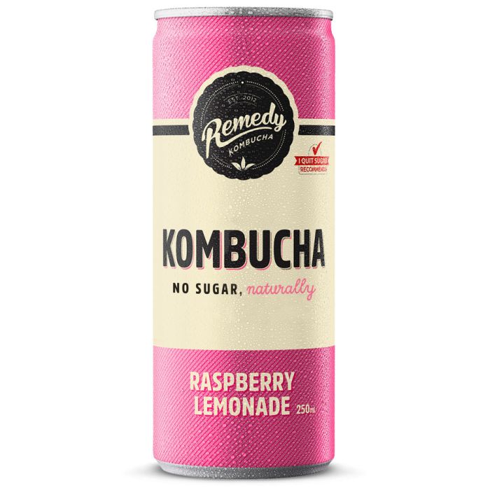 Remedy Kombucha Raspberry Lemonade Cans 12x250ml