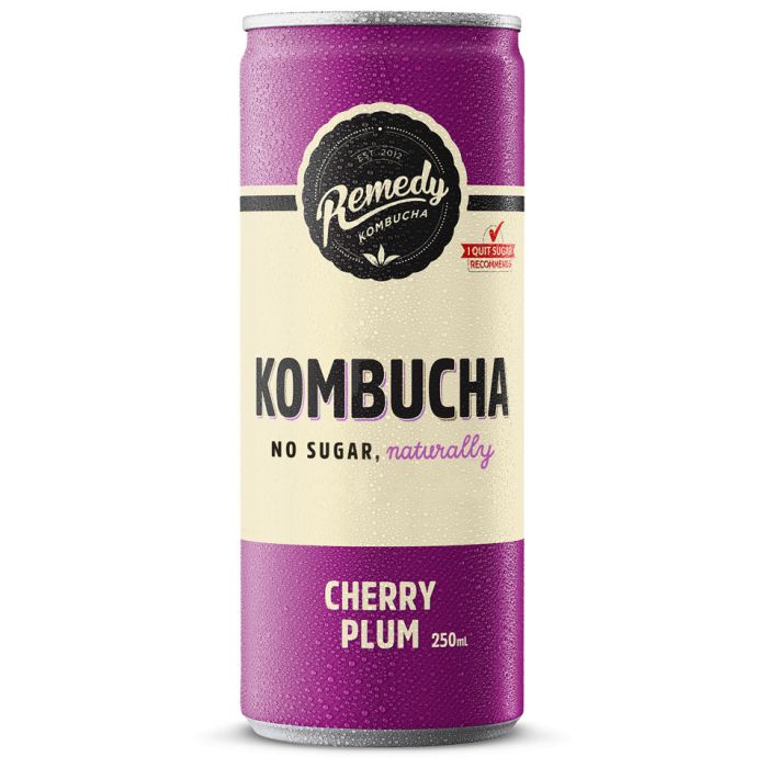Remedy Kombucha Cherry Plum Cans 12x250ml