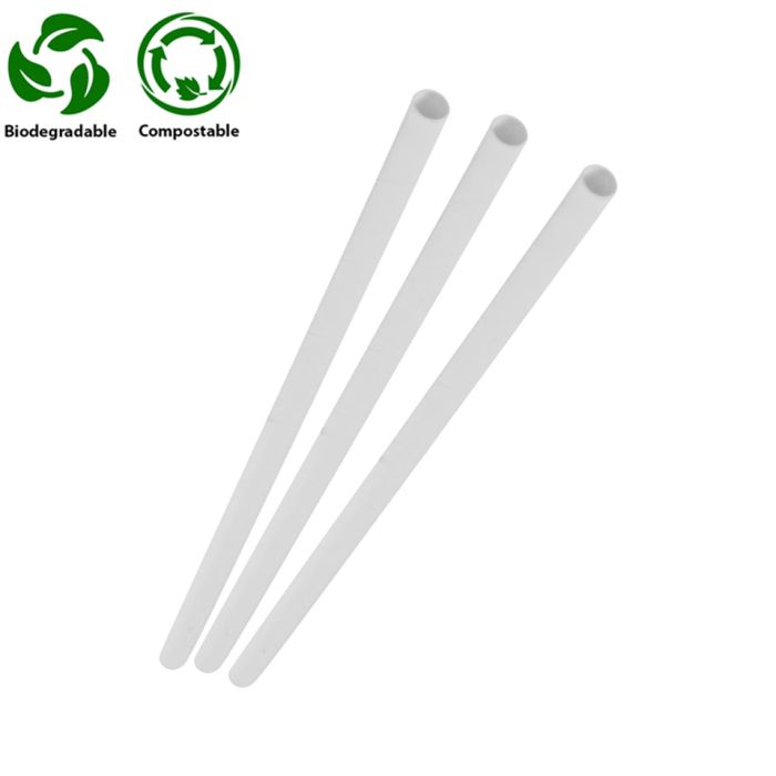 White Compostable Paper Straws (197x6x6mm) 1x250