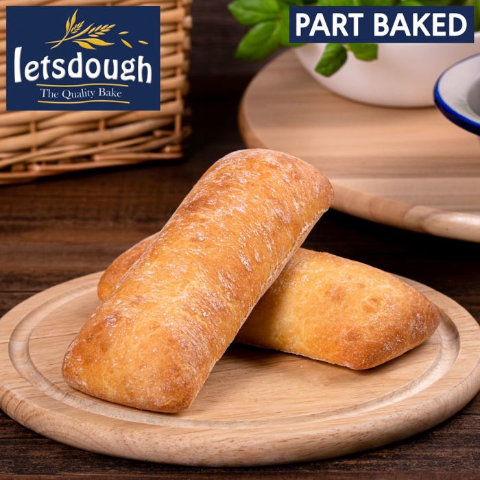 Letsdough Part Baked Ciabatta-30x125g