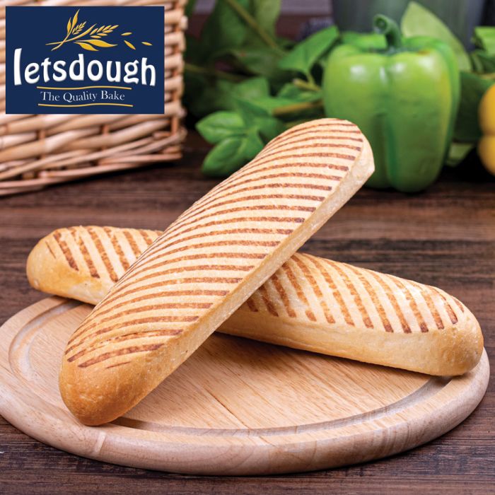 Letsdough Part Baked Grill Marked Paninis (27cm)-50x125g