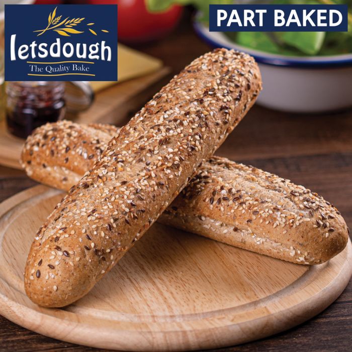 Buy Letsdough Part Baked Multi Seed Demi Baguette 27cm 50x125g