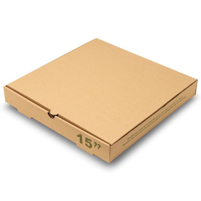 15" Plain Brown Pizza Boxes 1x50