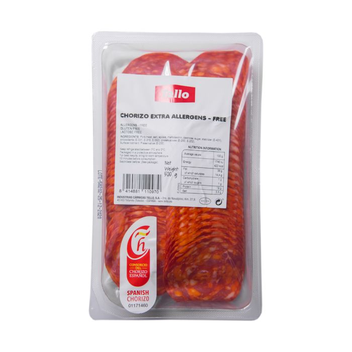 Tello Sliced Chorizo 1x500g