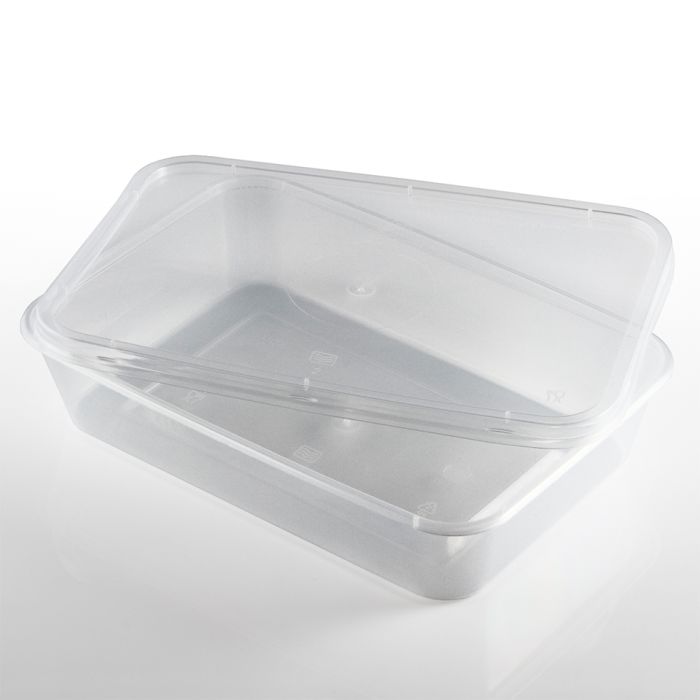 100 x 500ml Plastic Containers With Lids Clear Tubs Microwave Safe Food Takeaway 