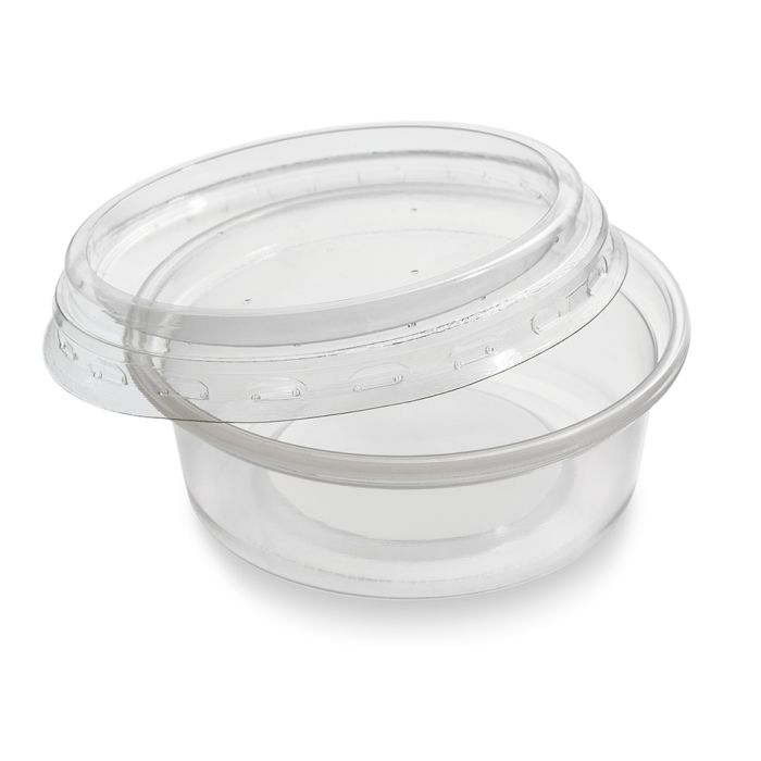 2oz Microwave Plastic Clear Cups with Lids-1x1000
