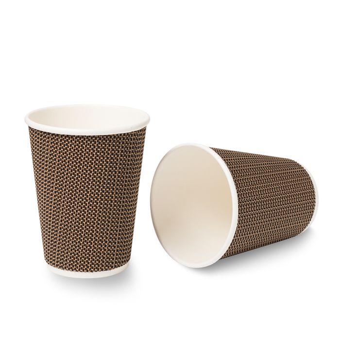 12oz VIP Ripple Wall Paper Hot Cup (Lid Ref CUP158) 1x500