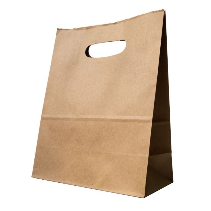 Medium Brown Paper Carrier Bags with Punch out Handles (220x110x280mm) 1x250