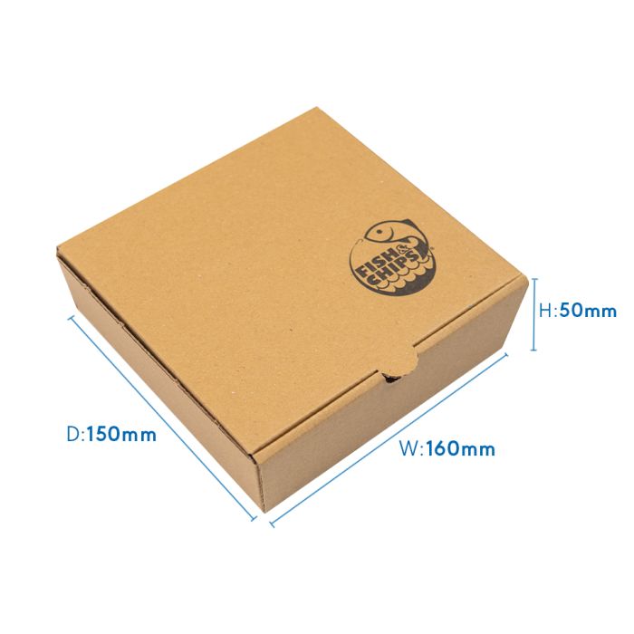 5" Kraft Cardboard Fish & Chips Boxes (160x50x150mm) 1x100