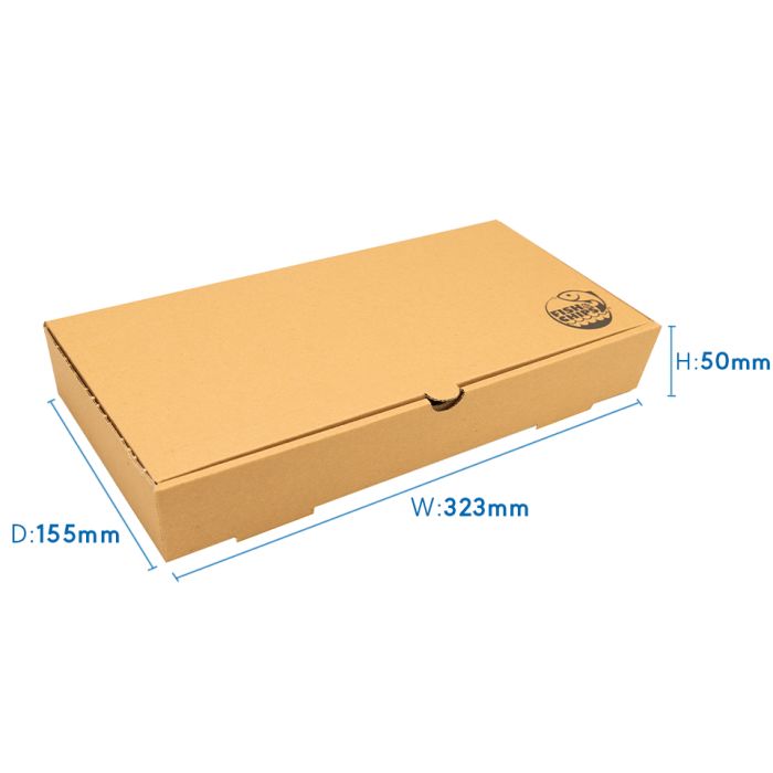 12" Kraft Cardboard Fish & Chips Boxes (325x50x155mm) 1x100