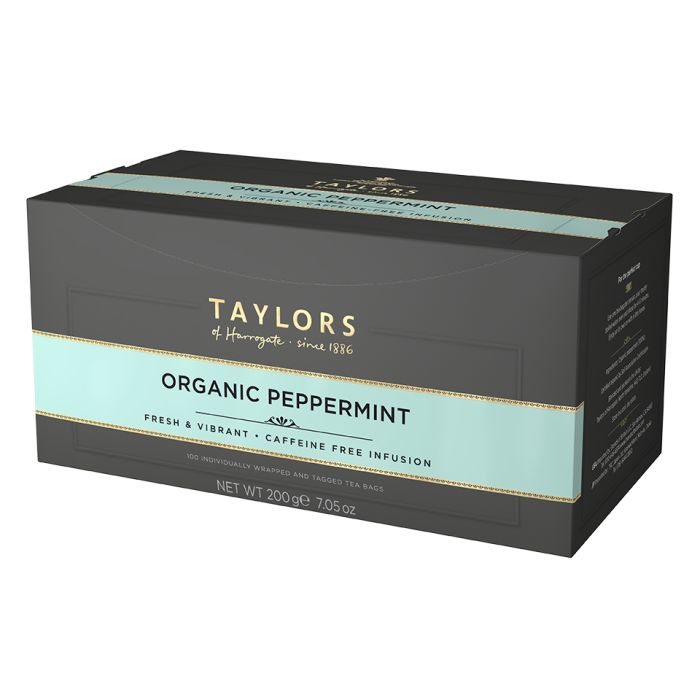 Organic Taylors of Harrogate Peppermint Tagged Tea Bags 1x100