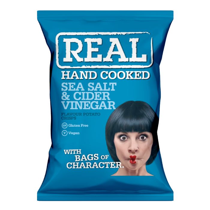 Real Handcooked Crisps Sea Salt & Cider Vinegar-24x35g