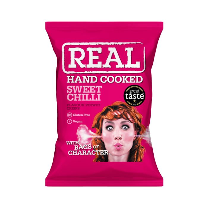 Real Handcooked Crisps Sweet Chilli-24x35g