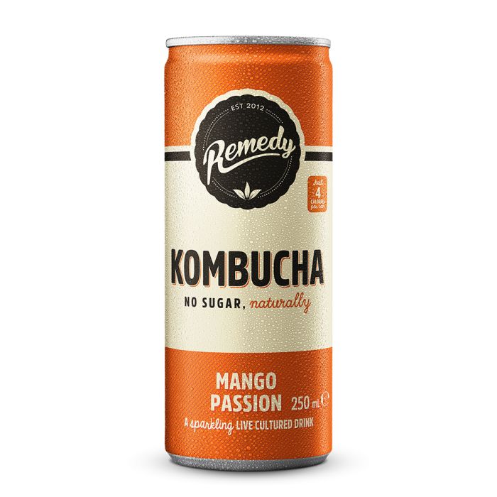 Remedy Kombucha Mango Passion Cans 12x250ml
