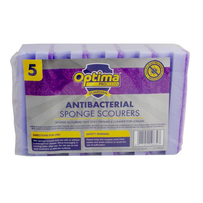 Optima Antibacterial Sponge Scourers 1x5