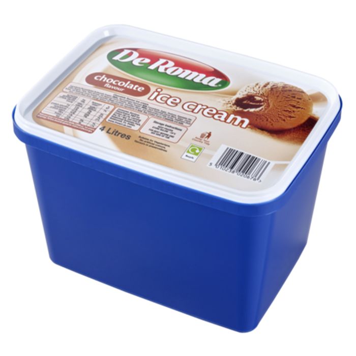 De Roma Chocolate Soft Scoop Ice Cream-1x4L