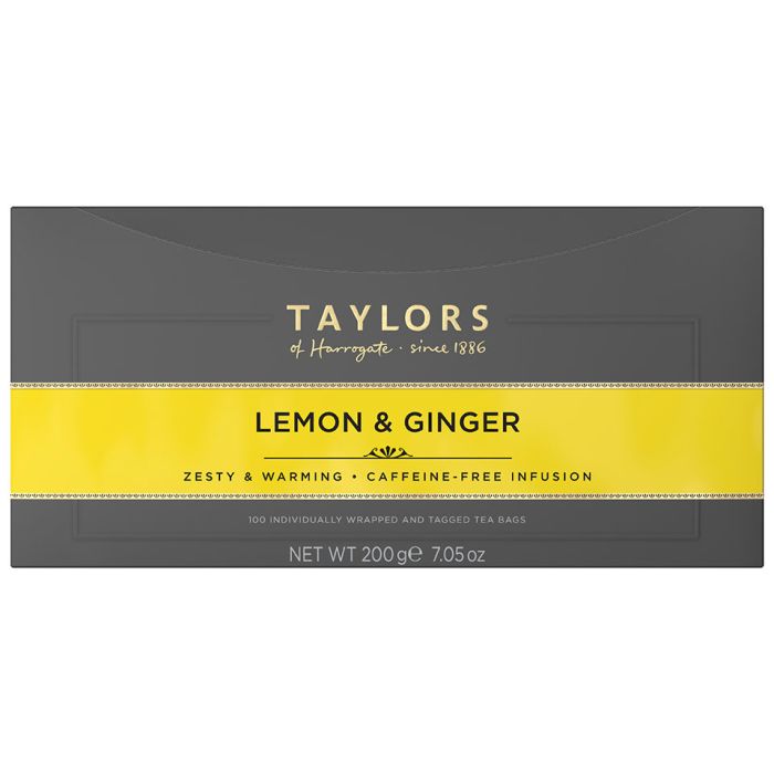 Taylors of Harrogate Lemon & Ginger Tagged Tea Bags 1x100