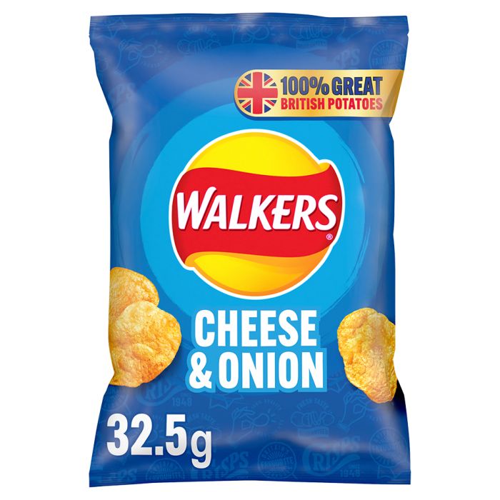 Walkers Cheese & Onion Crisps-32x32.5g