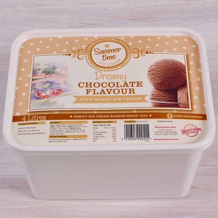 Summertime Chocolate Soft Scoop Ice Cream 1x4L