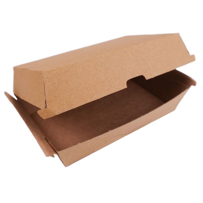 Large Kraft Clamshell Food Box (115x192x78mm) 1x200